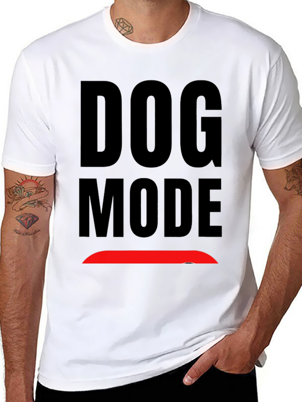 Dog Mode Graphic Black T-Shirt