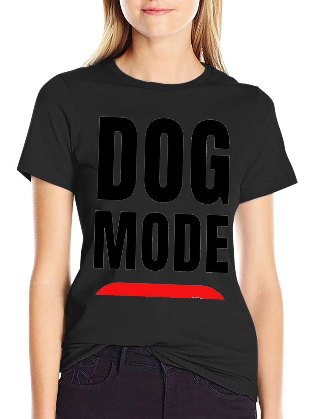 Dog Mode Graphic Black T-Shirt