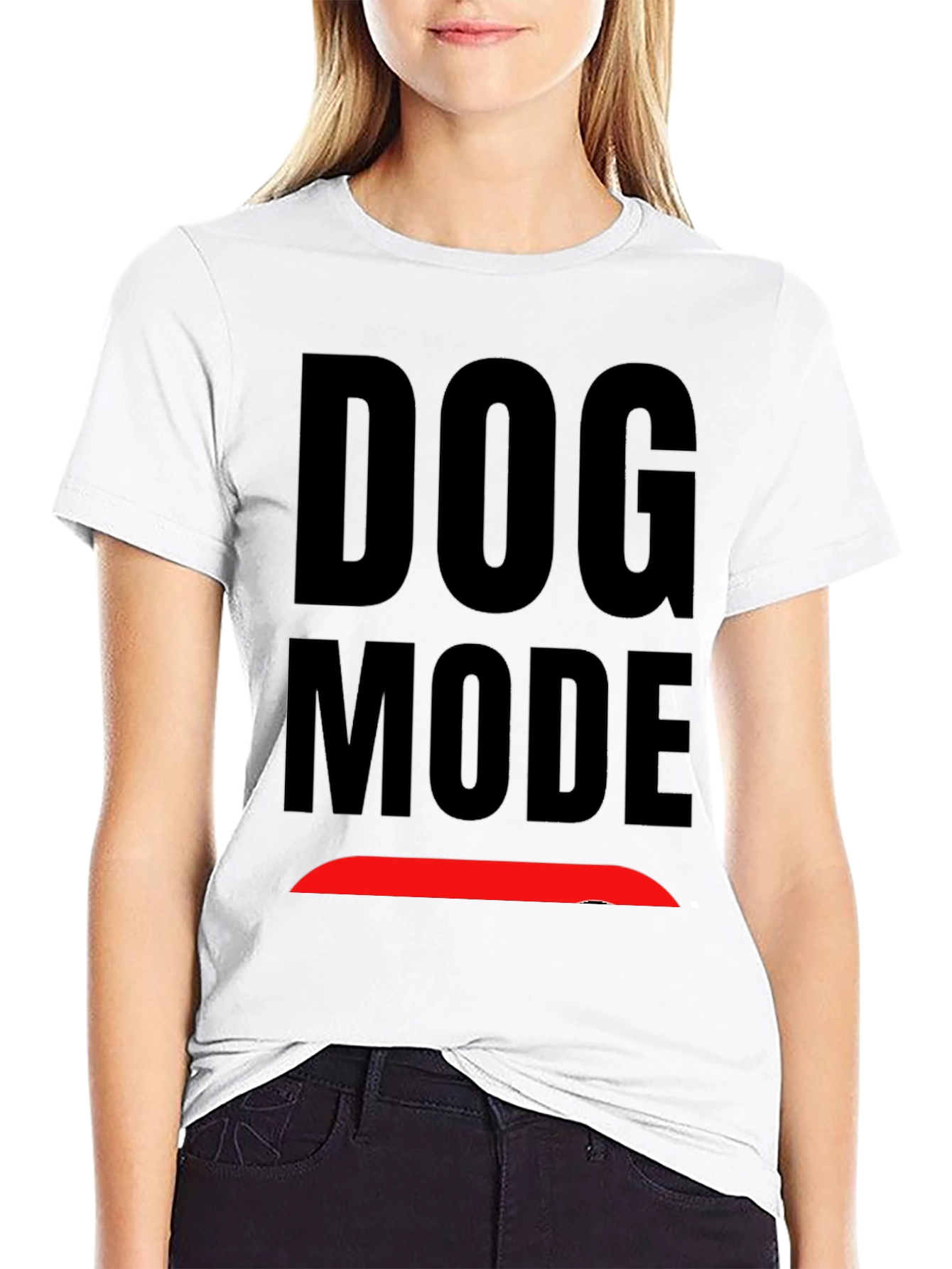 Dog Mode Graphic Black T-Shirt