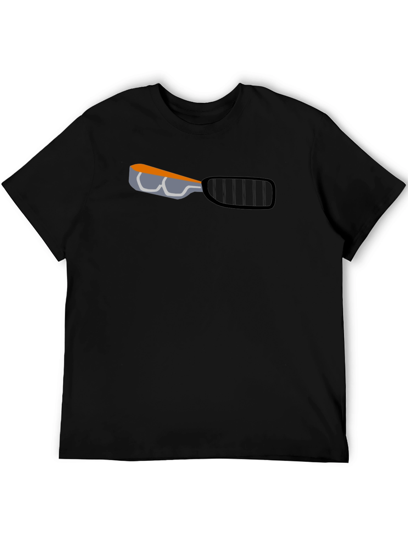 Mens Black T-Shirt with Racket Graphic