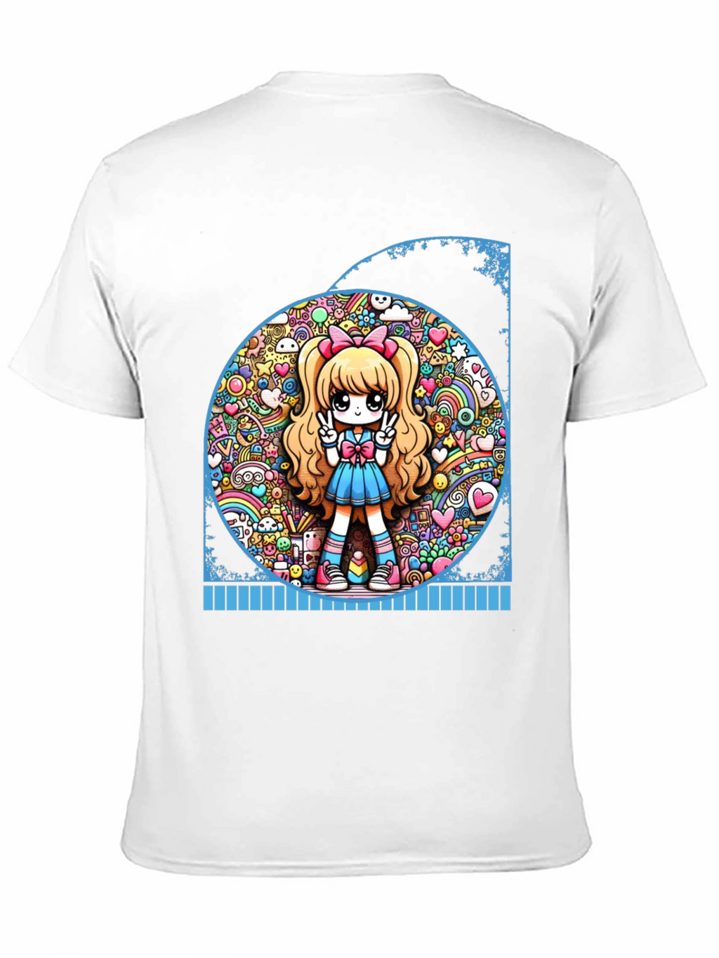 Anime Girl Graphic Tee - Kawaii Style Black T-Shirt