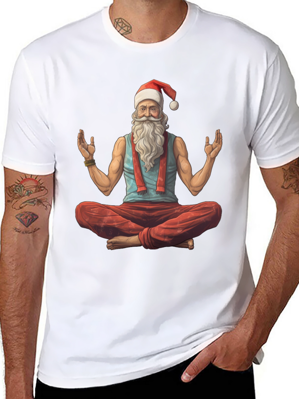Zen Santa T-Shirt - Holiday Yoga Tee