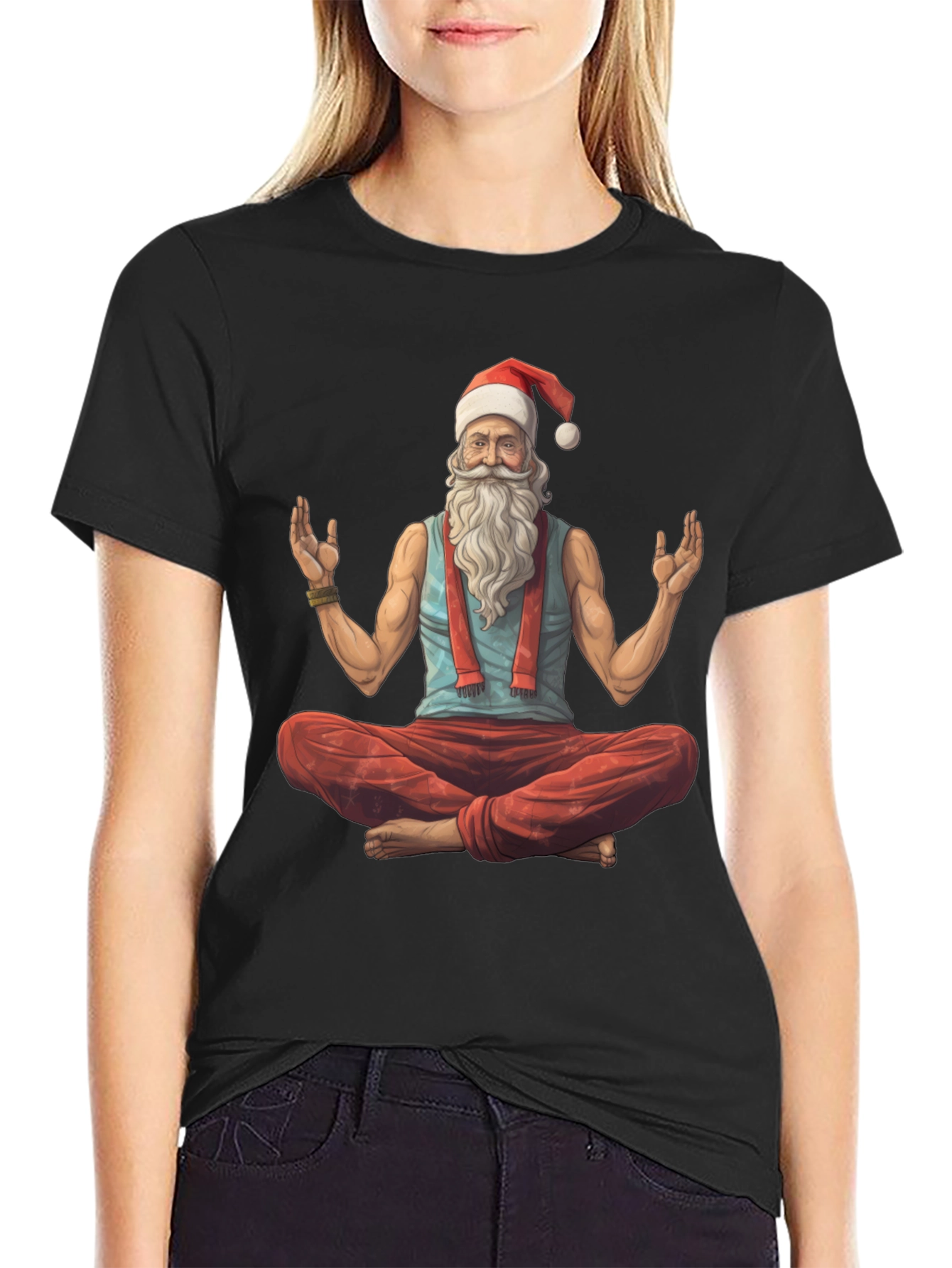 Zen Santa T-Shirt - Holiday Yoga Tee
