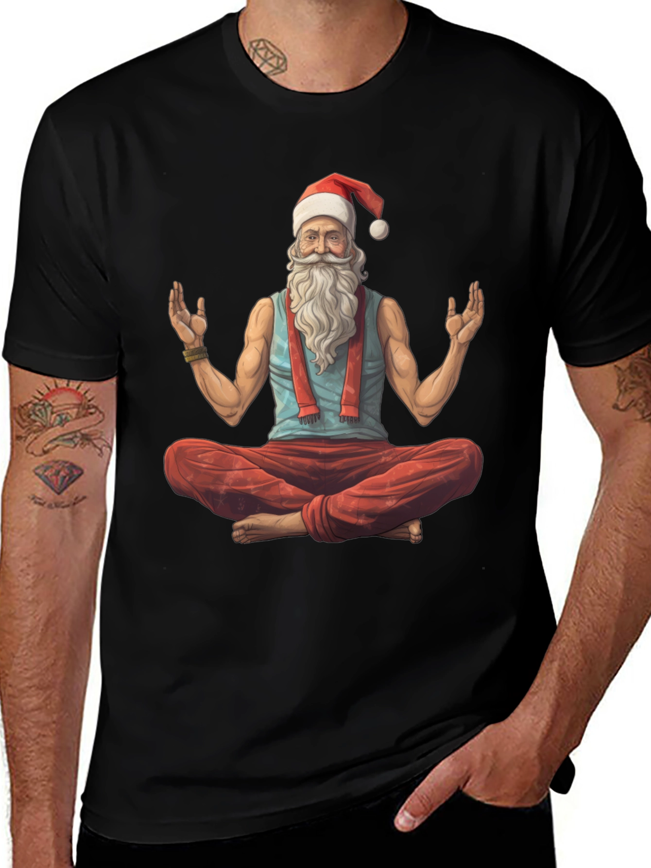 Zen Santa T-Shirt - Holiday Yoga Tee