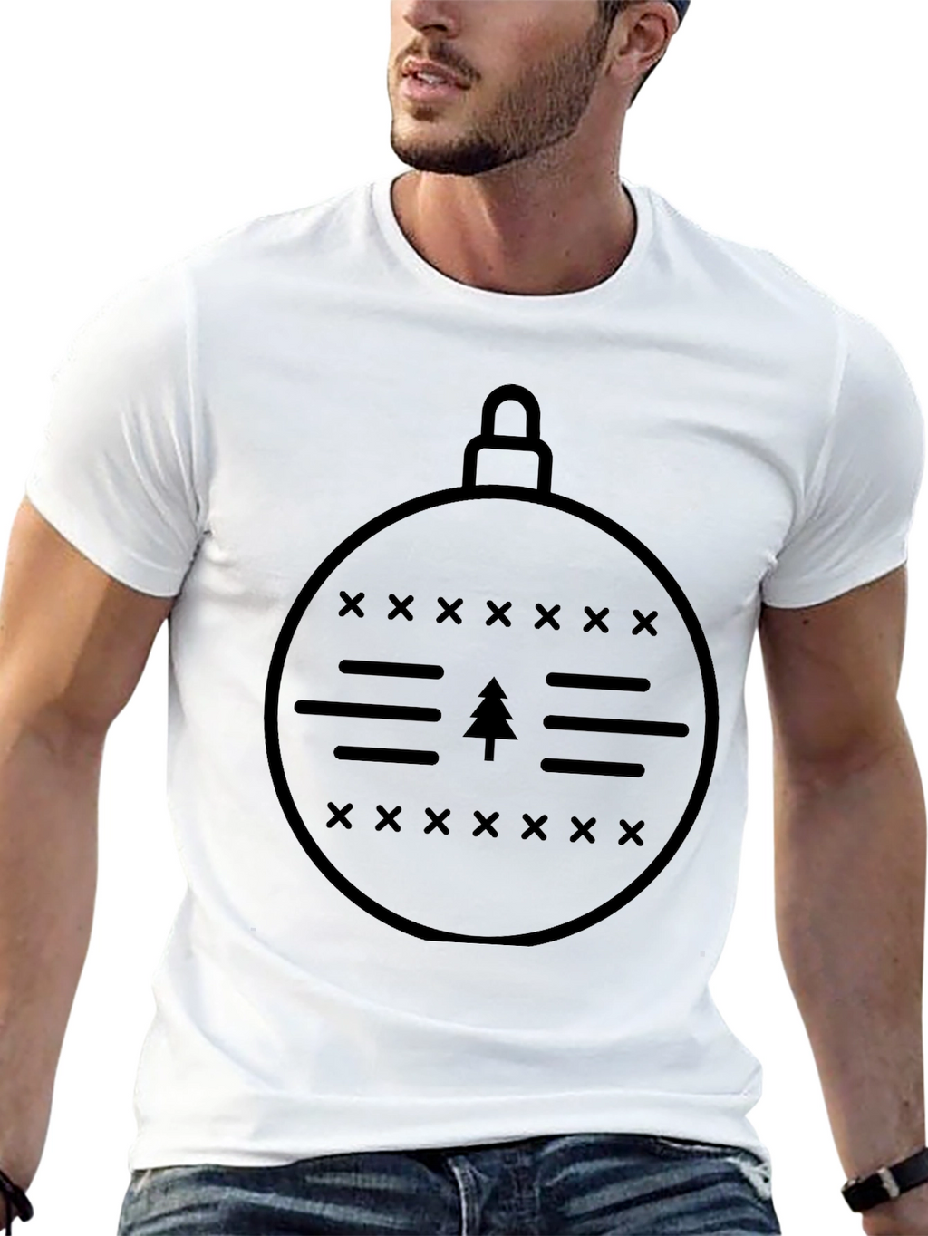 Minimalist Christmas Ornament Graphic T-Shirt
