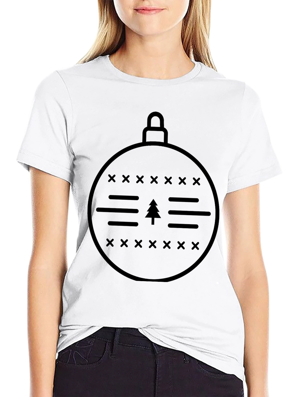 Minimalist Christmas Ornament Graphic T-Shirt