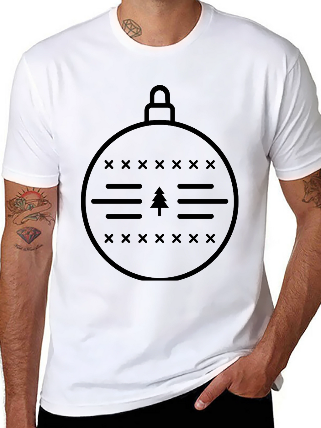 Minimalist Christmas Ornament Graphic T-Shirt