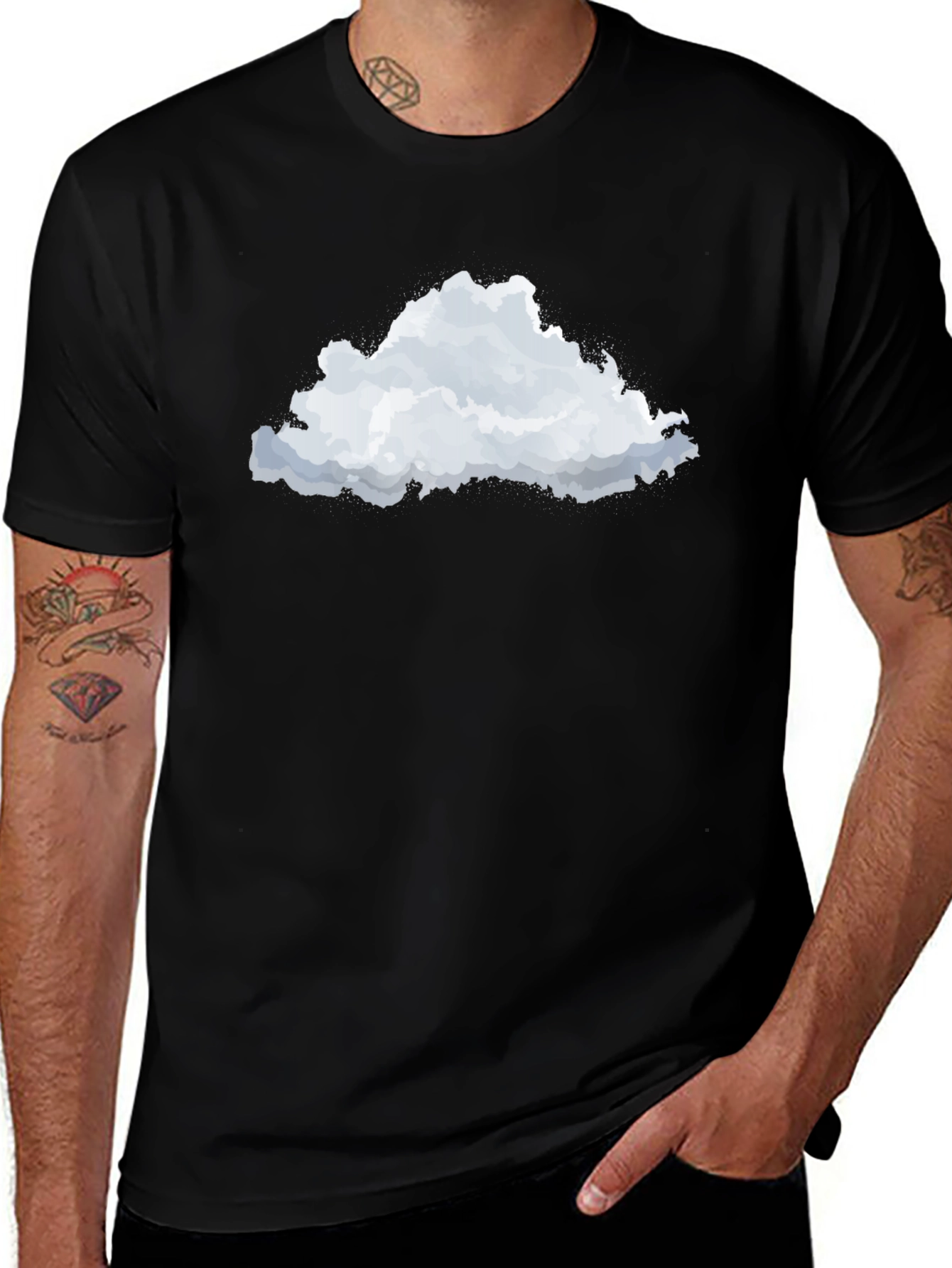 Cloud Graphic Black T-Shirt