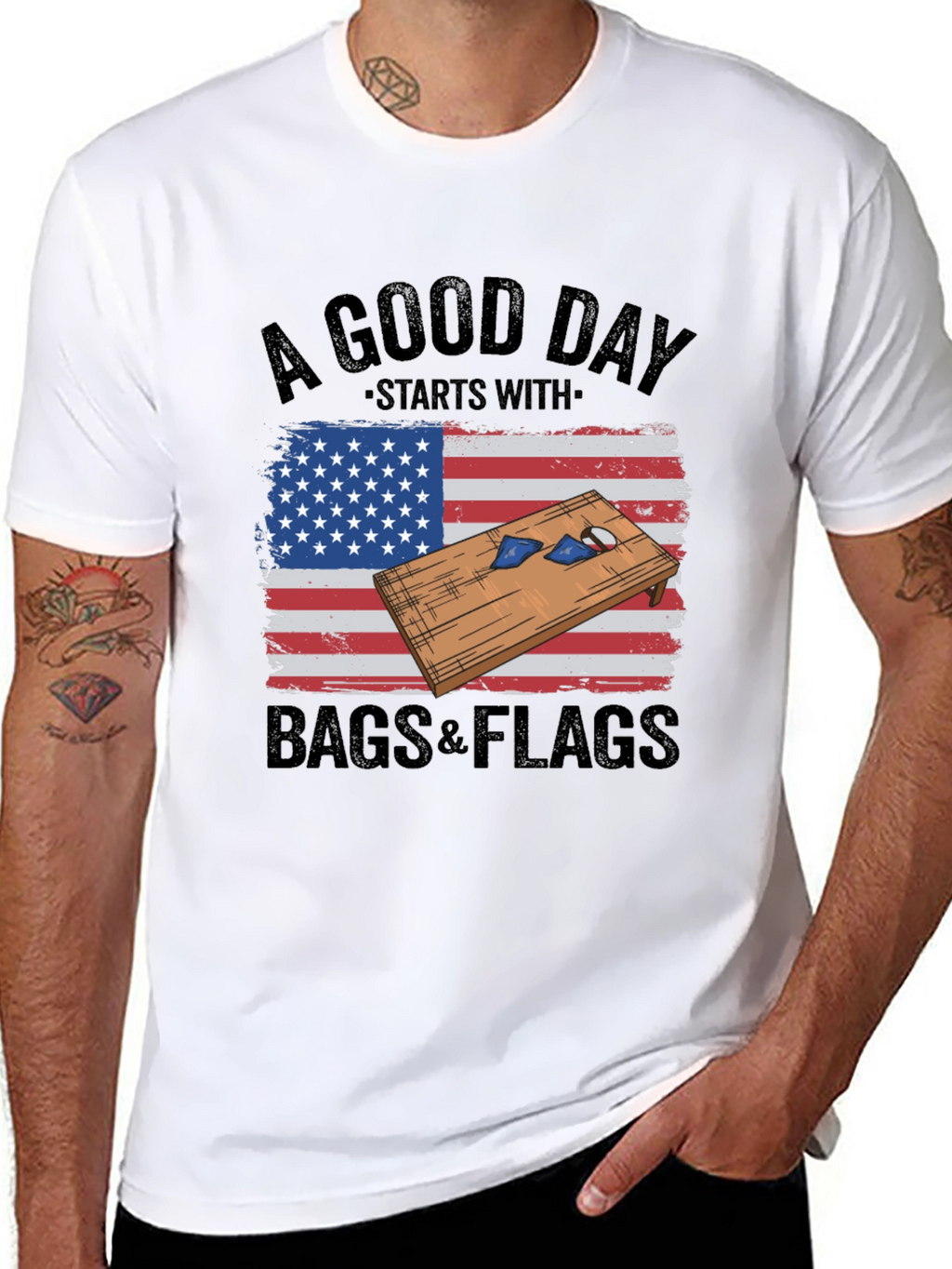 Bags & Flags Graphic T-Shirt