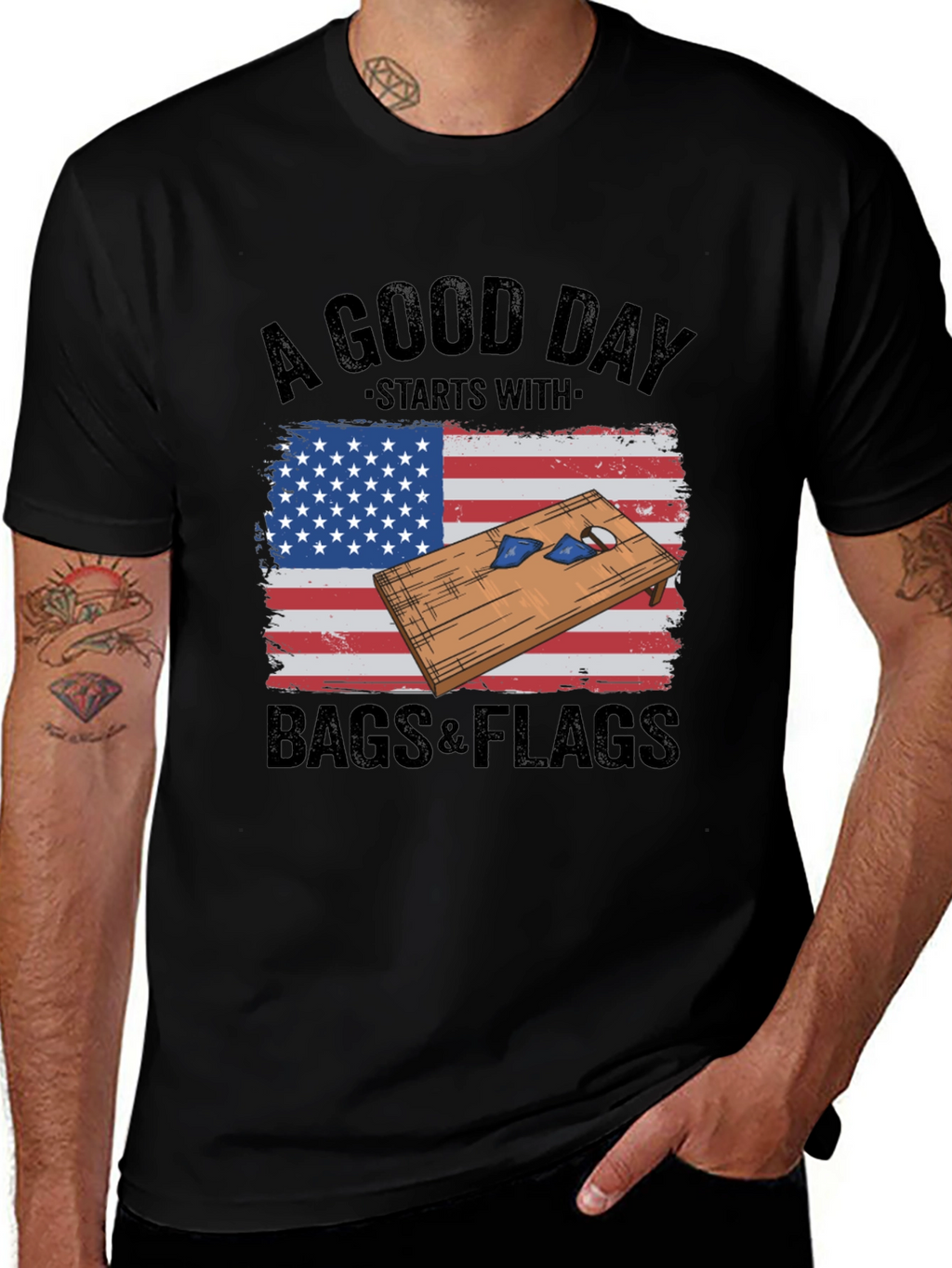 Bags & Flags Graphic T-Shirt