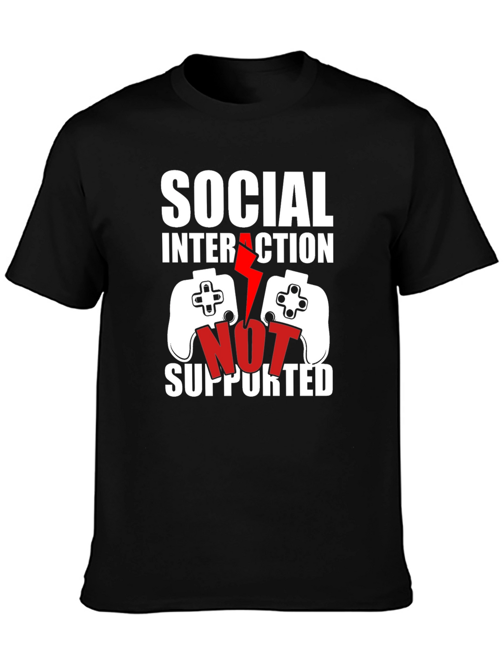 Social Interaction Not Supported Gamer T-Shirt