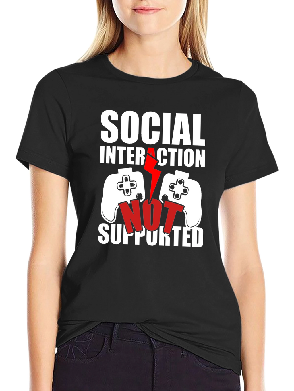 Social Interaction Not Supported Gamer T-Shirt