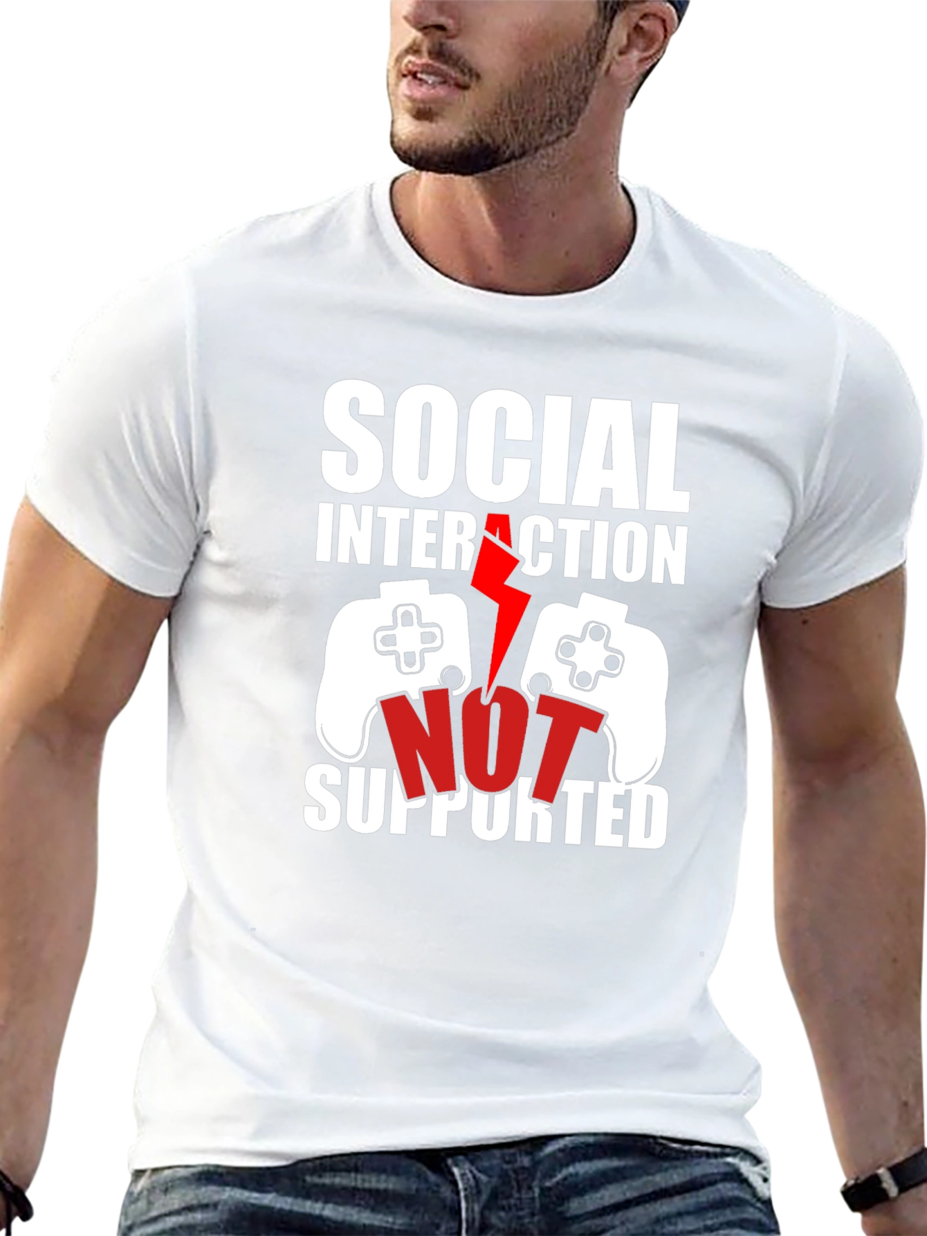 Social Interaction Not Supported Gamer T-Shirt