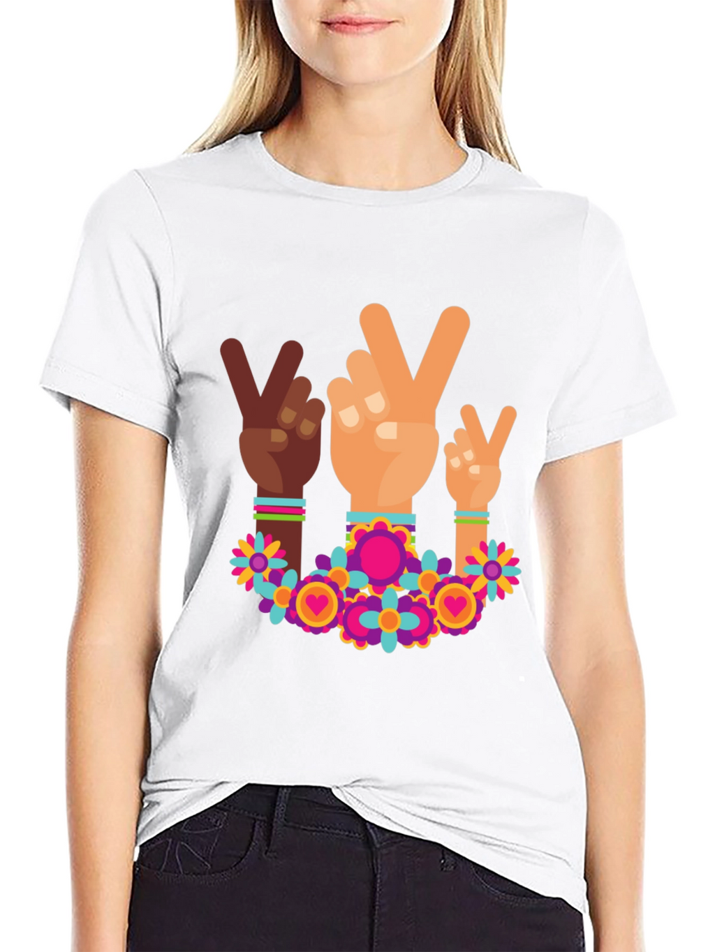 Peace Sign Hands Graphic Tee