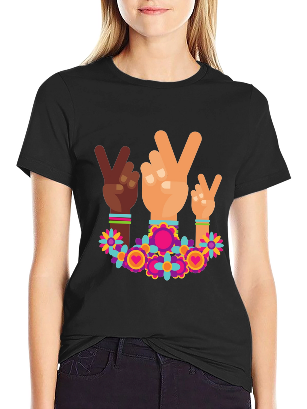 Peace Sign Hands Graphic Tee