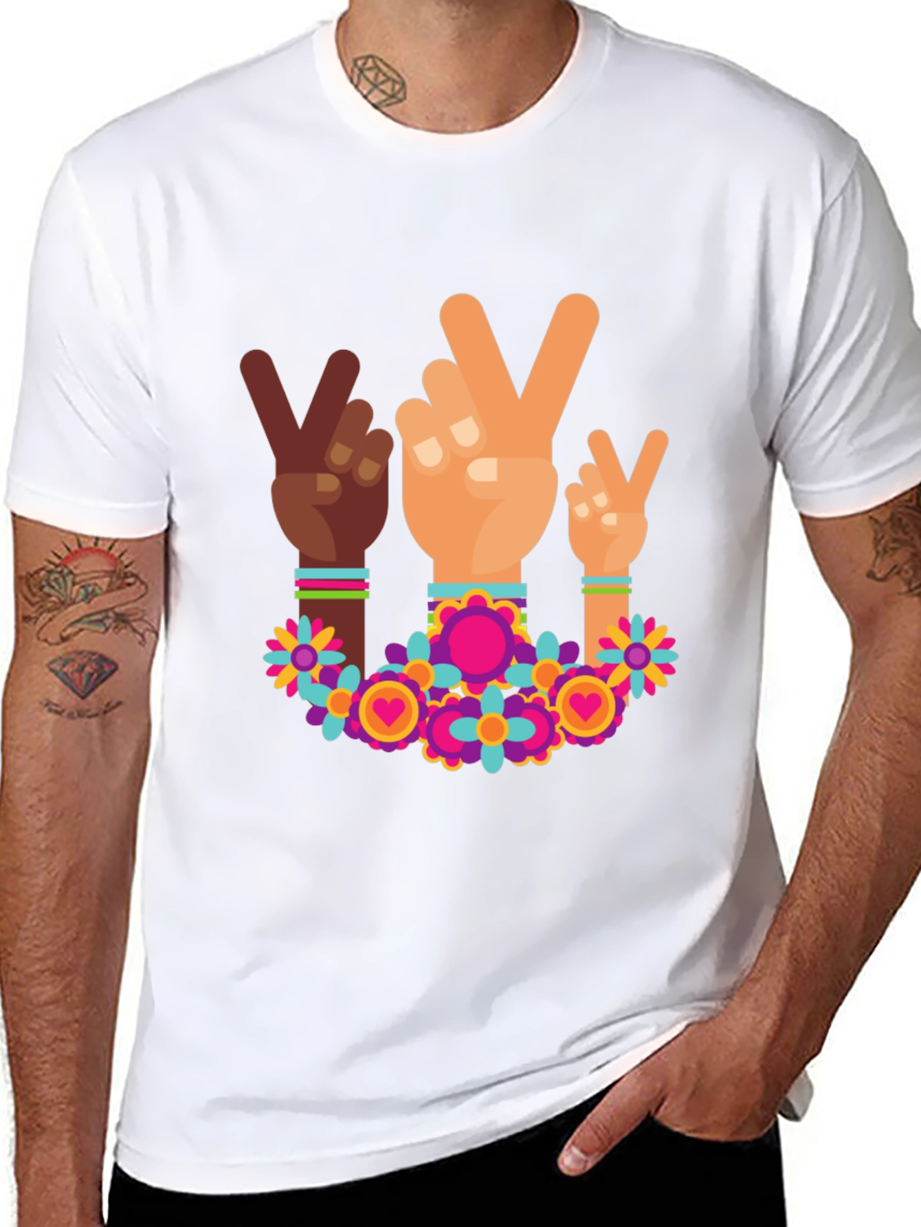 Peace Sign Hands Graphic Tee