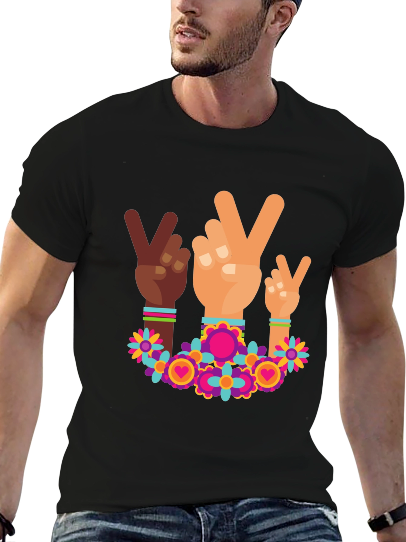 Peace Sign Hands Graphic Tee