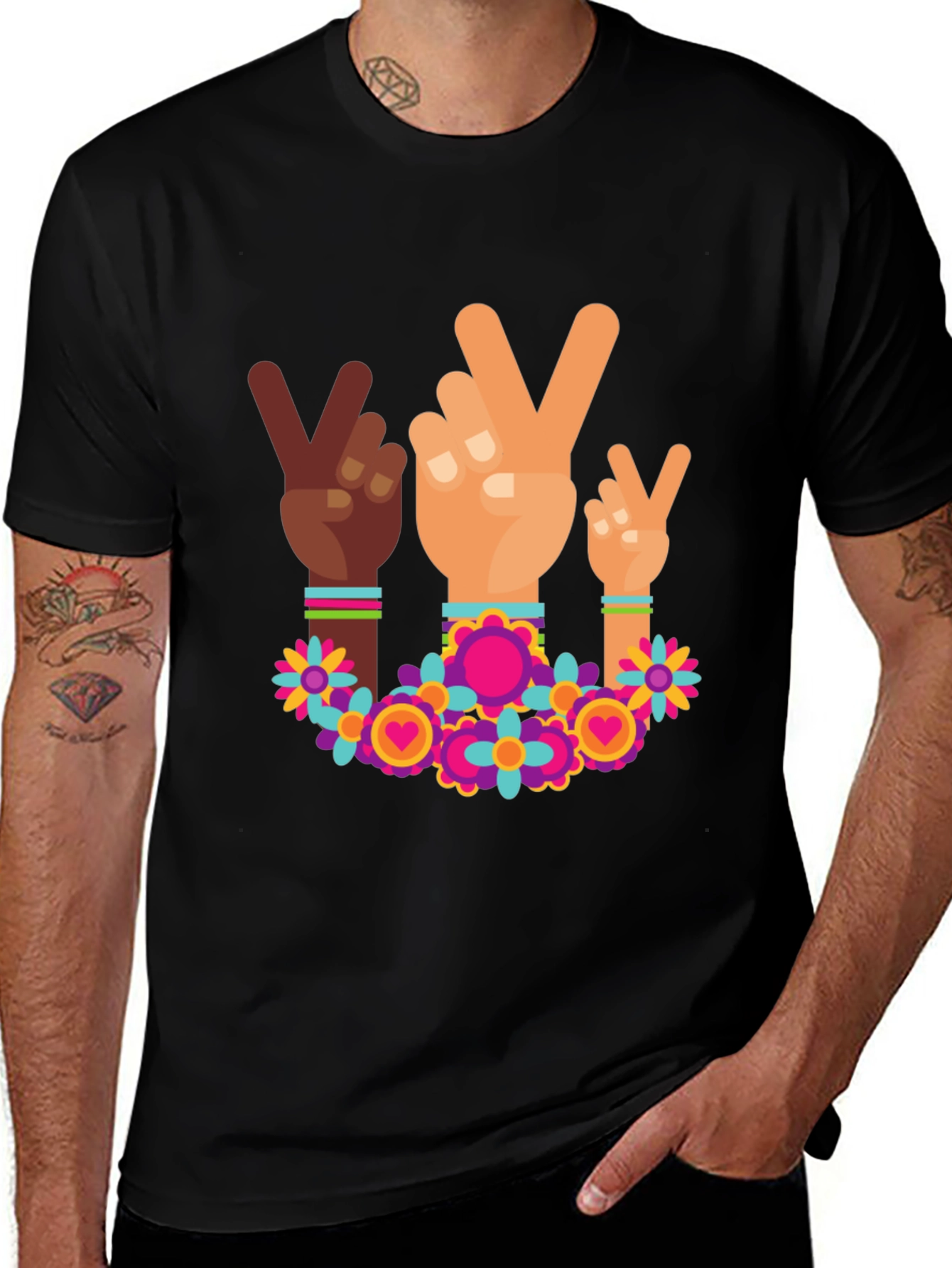 Peace Sign Hands Graphic Tee