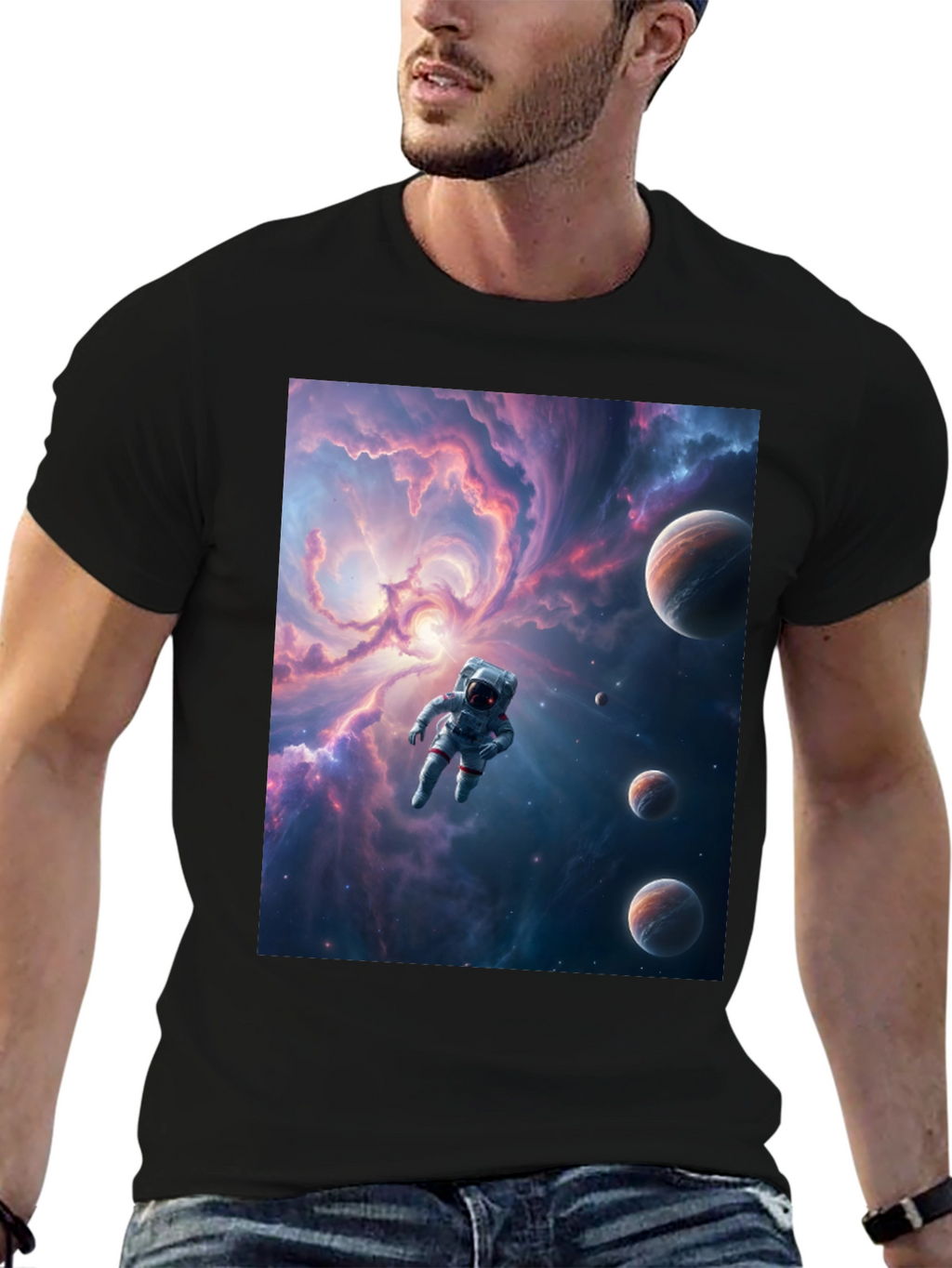 Astronaut Galaxy T-Shirt - Space Traveler Tee