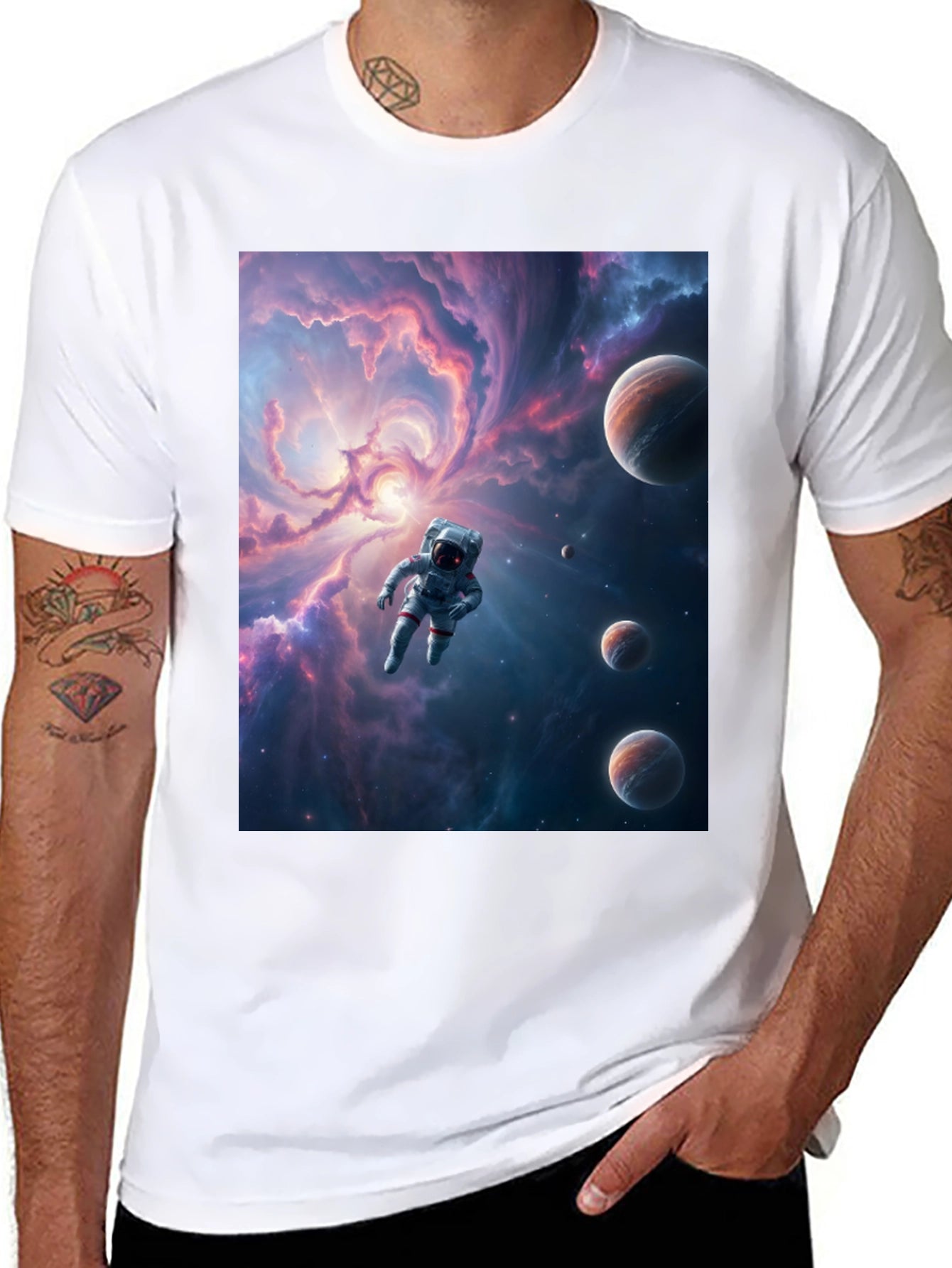 Astronaut Galaxy T-Shirt - Space Traveler Tee