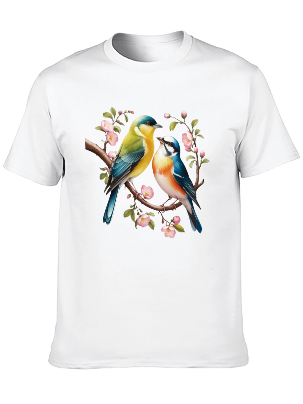 Birds On Branch Graphic T-Shirt - Black