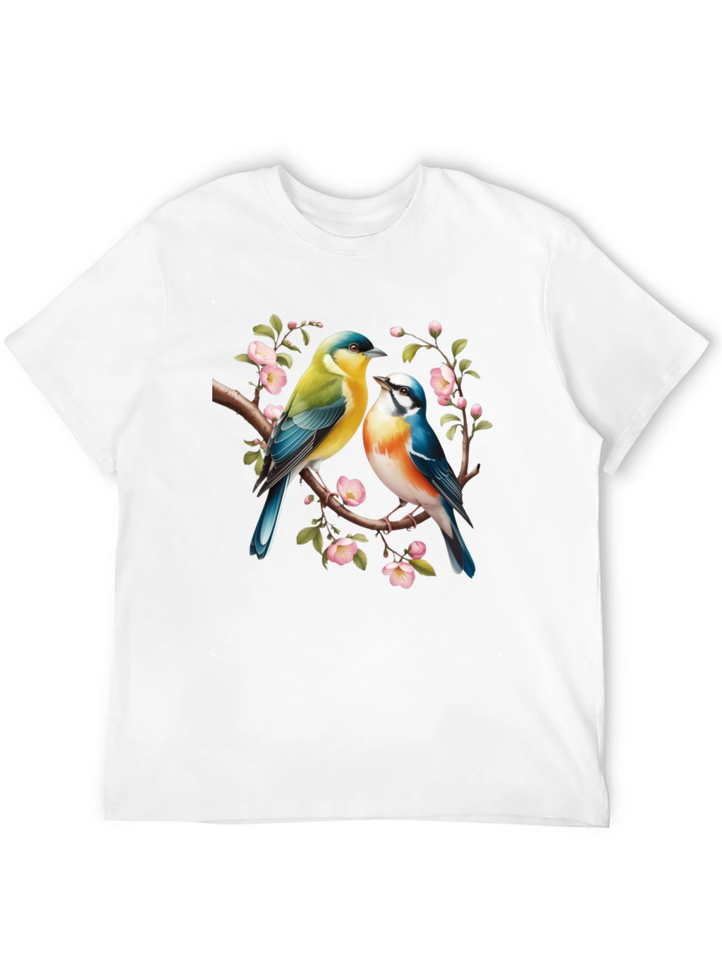 Birds On Branch Graphic T-Shirt - Black