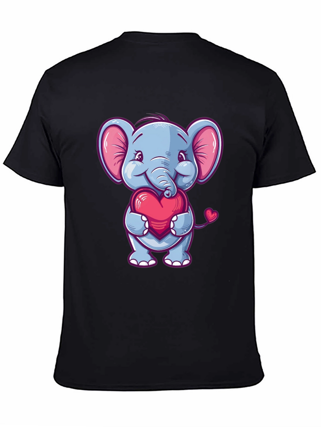 Elephant Love Heart T-Shirt Cute Animal Tee