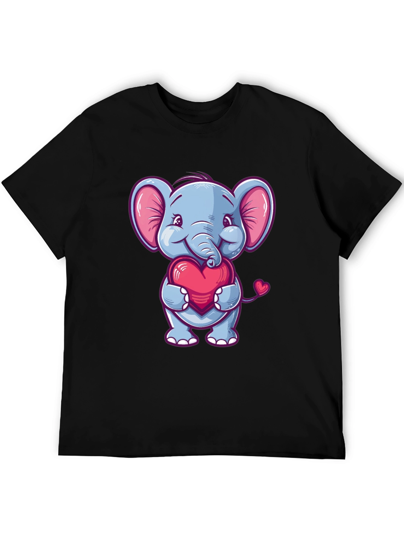 Elephant Love Heart T-Shirt Cute Animal Tee