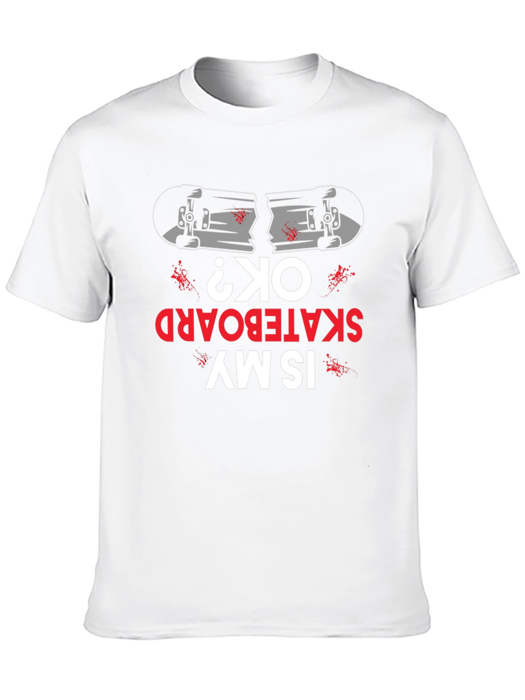Broken Skateboard Graphic Tee - Humorous Skateboarding T-Shirt