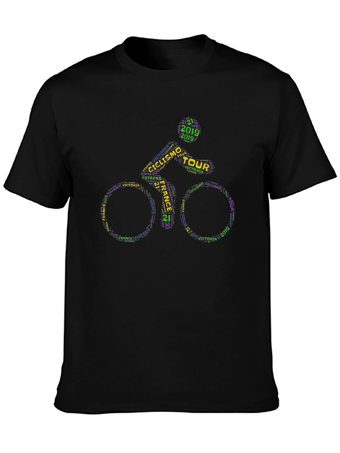 Cycling Tour Typography Tee - Unique Design Comfortable Fit