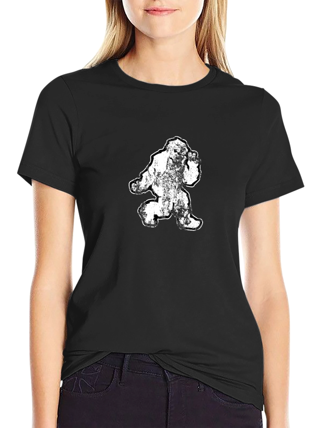 Sasquatch Graphic Tee - Black Cotton T-Shirt