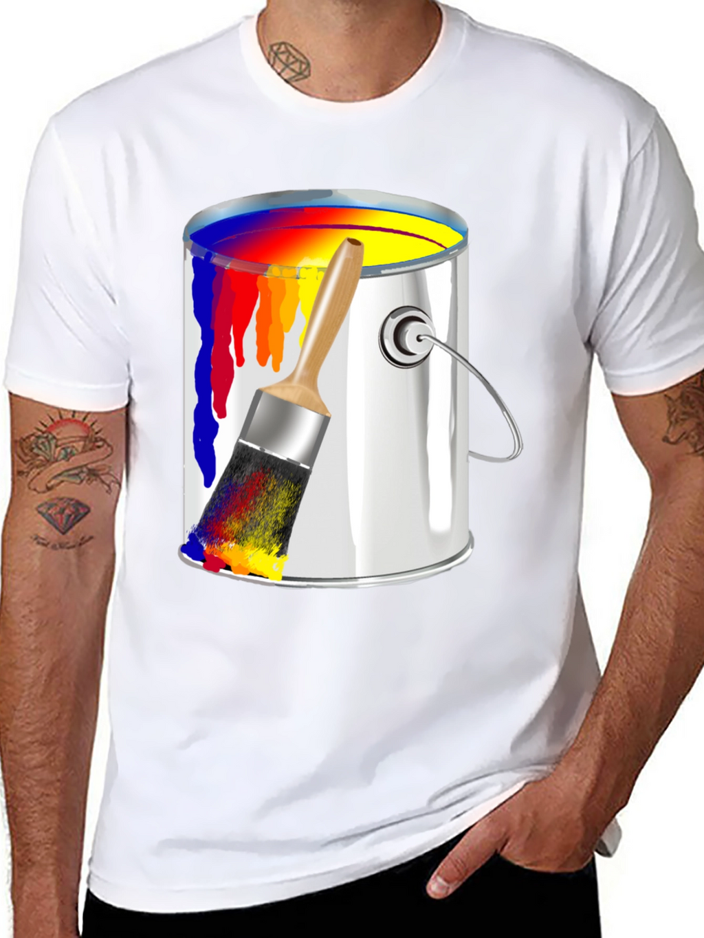 Paint Can & Brush Graphic T-Shirt