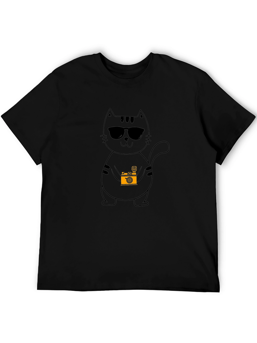Cool Cat Photographer Black T-Shirt