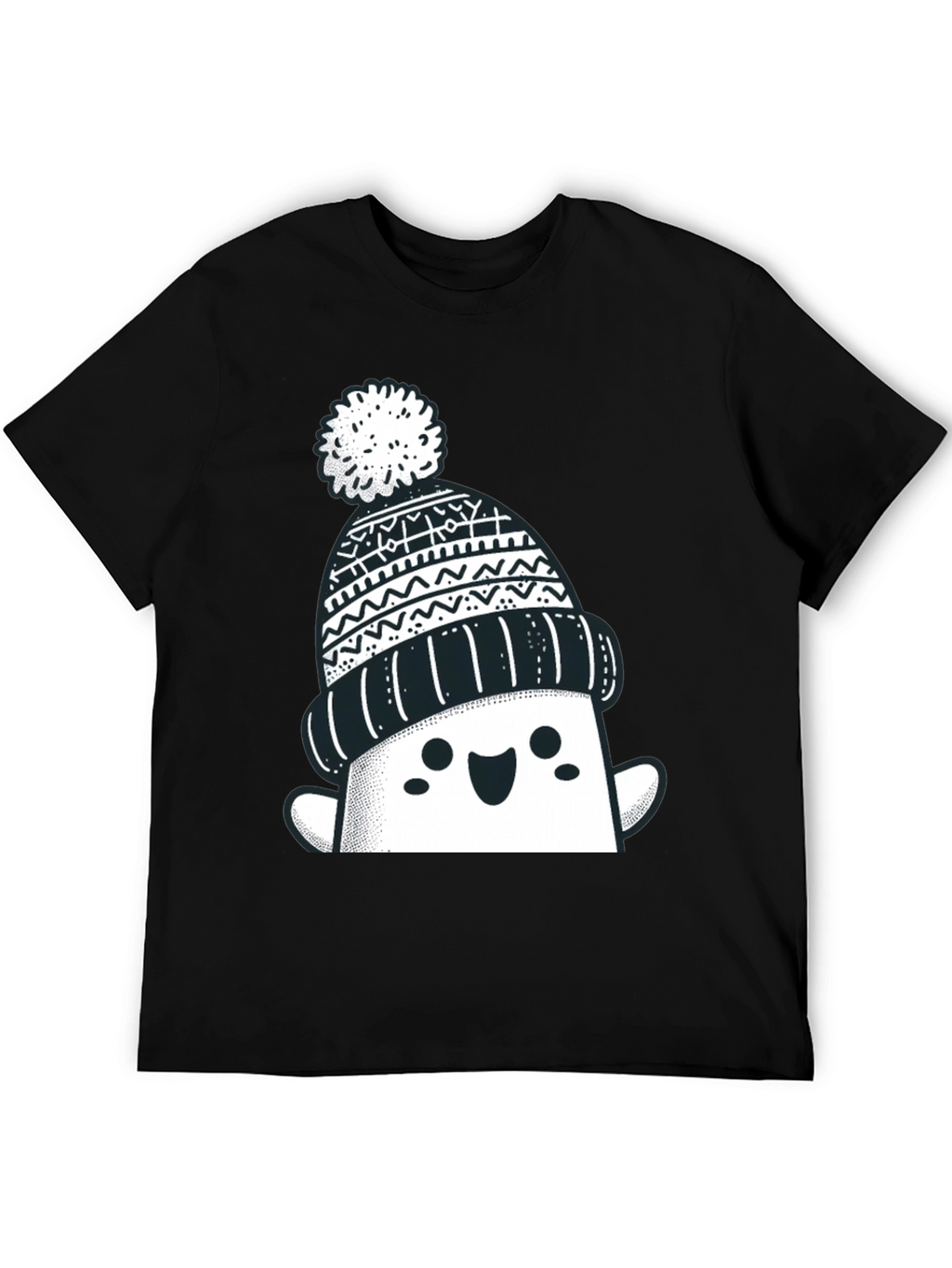 Festive Graphic Tee - Winter Hat Design