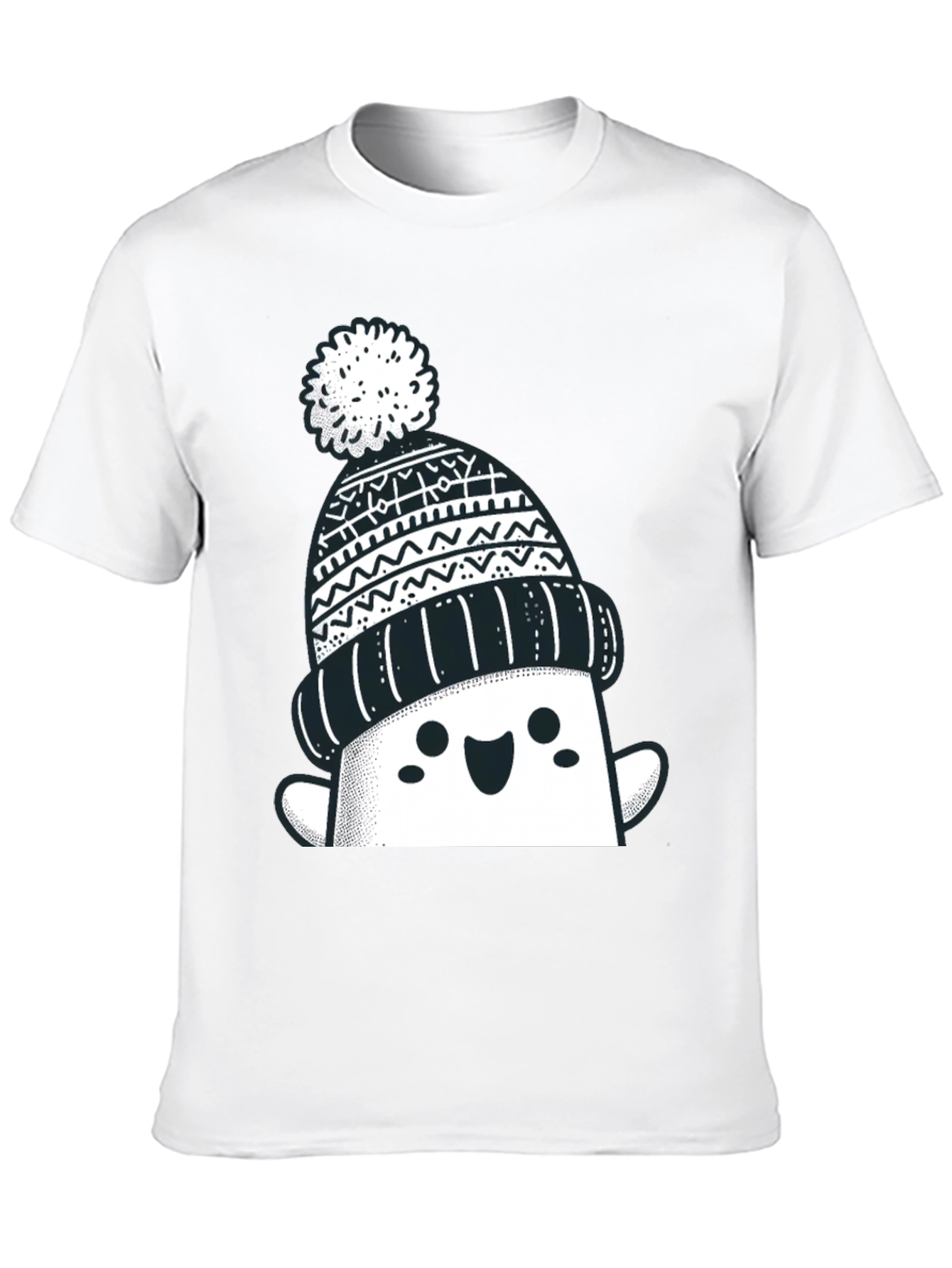 Festive Graphic Tee - Winter Hat Design