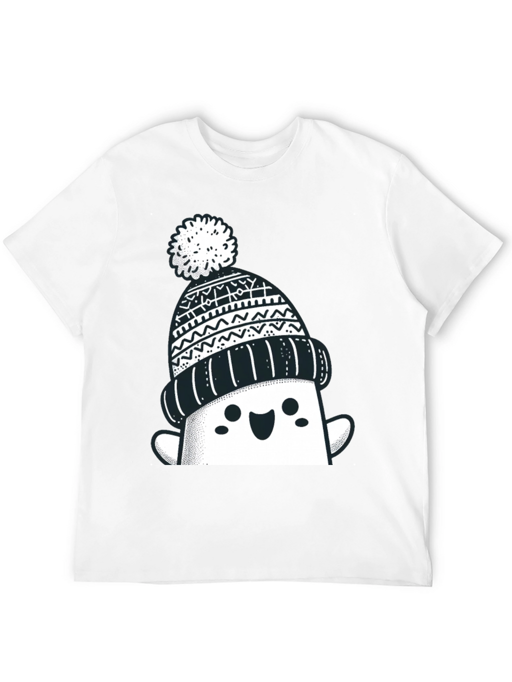 Festive Graphic Tee - Winter Hat Design