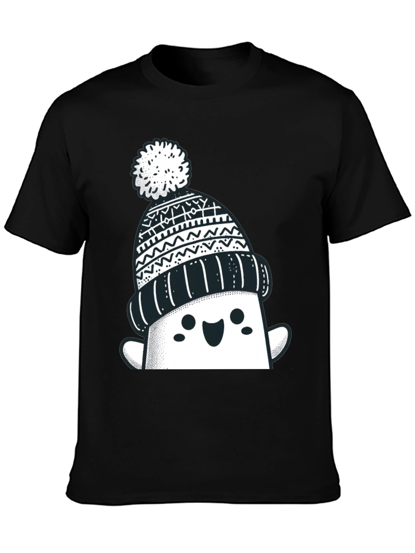 Festive Graphic Tee - Winter Hat Design