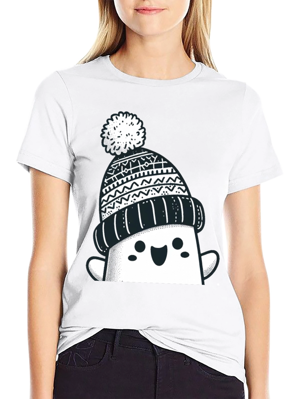 Festive Graphic Tee - Winter Hat Design