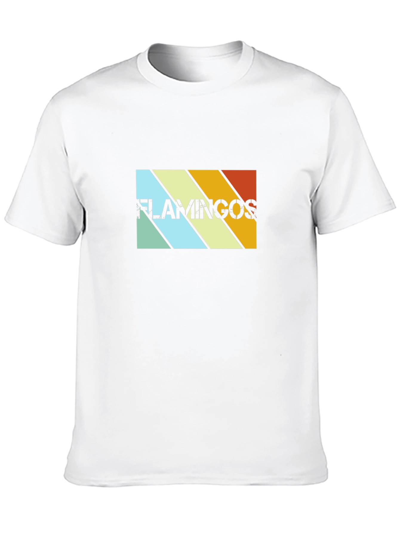 Retro Flamingos Graphic Tee - Black Cotton T-Shirt