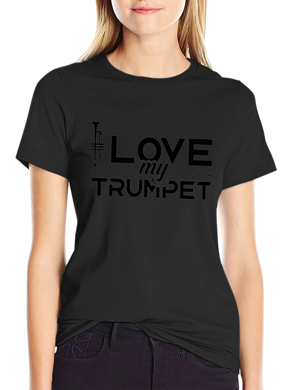 I Love My Trumpet Black T-Shirt