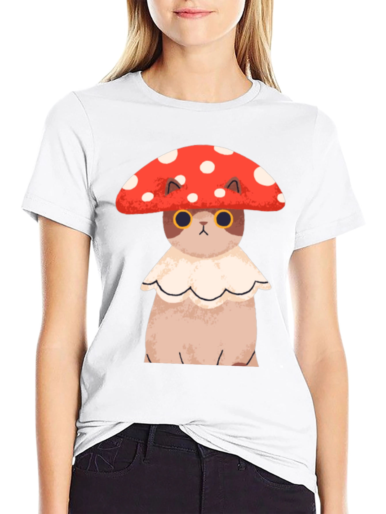 Mushroom Cat T-Shirt - Unique Graphic Tee
