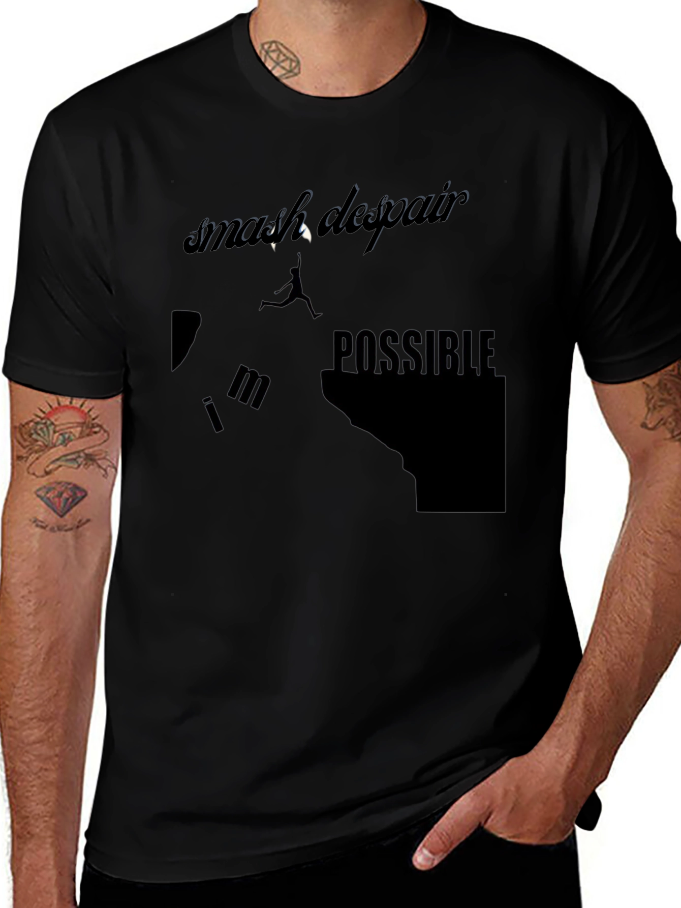 Smash Despair Possible Black Graphic Tee