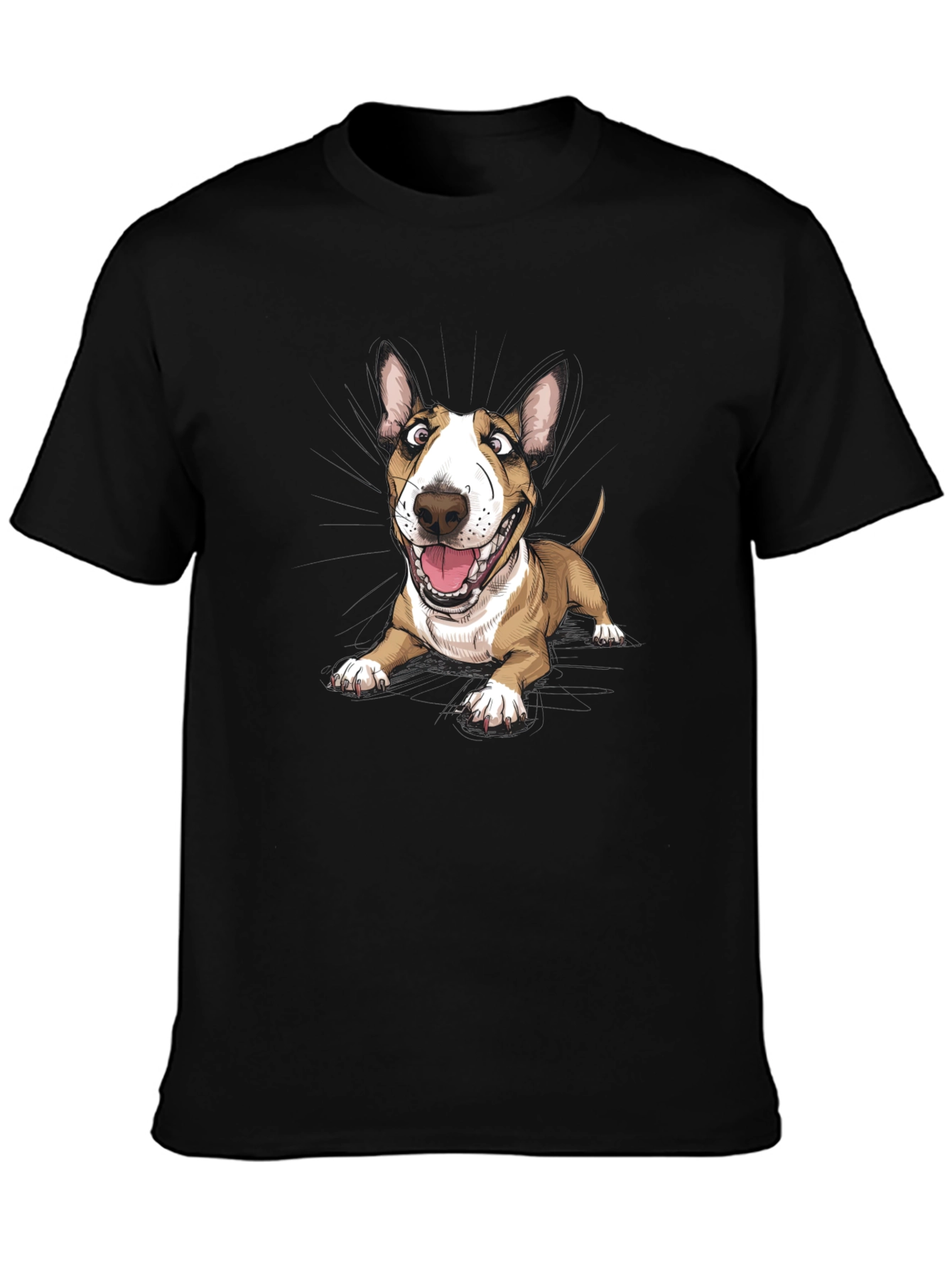 Cartoon Bull Terrier Graphic Tee