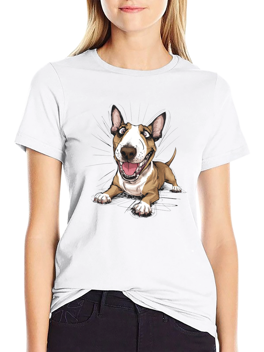 Cartoon Bull Terrier Graphic Tee