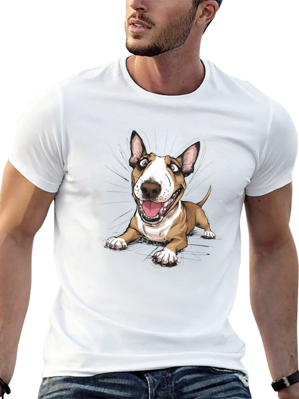 Cartoon Bull Terrier Graphic Tee