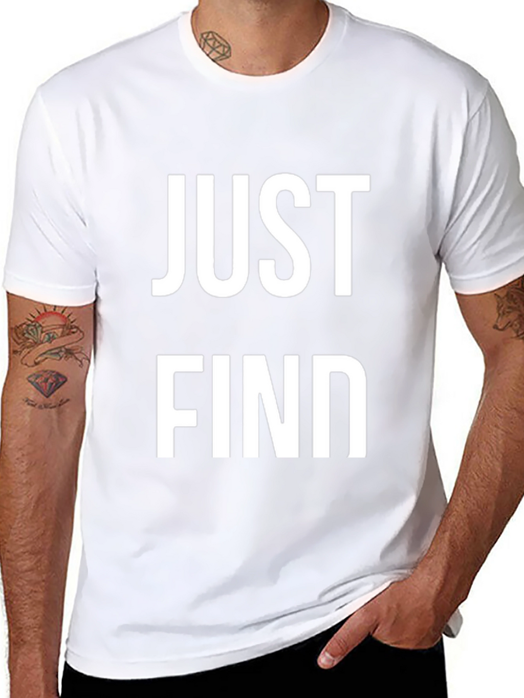 Just Find Black Graphic Tee