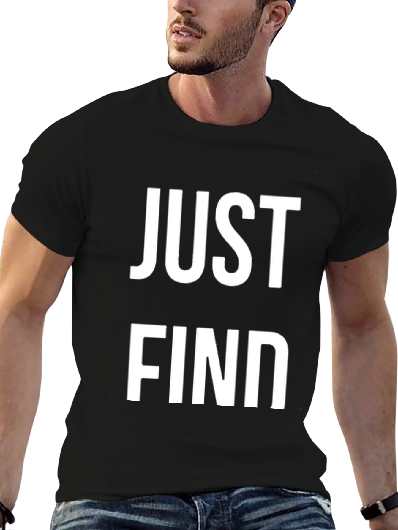 Just Find Black Graphic Tee