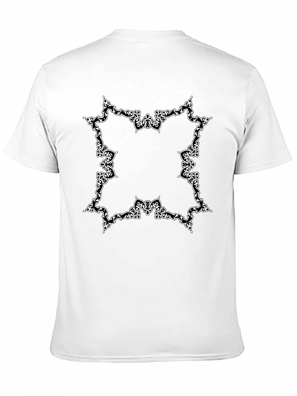 Elegant Black Tee with Ornamental Design