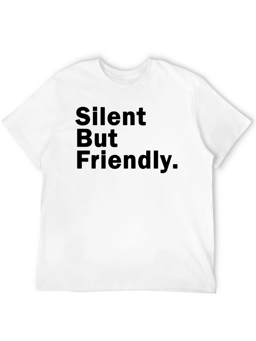 Silent But Friendly Graphic Tee - Black Cotton T-Shirt