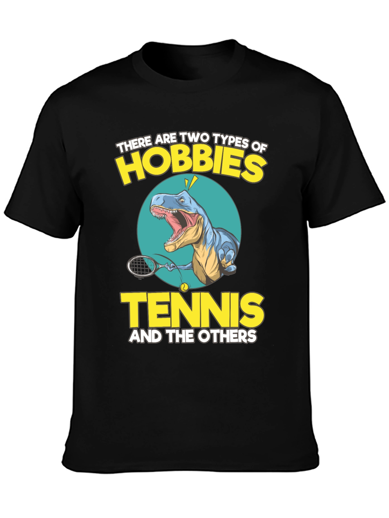 Tennis Dinosaur Graphic Tee - Funny Hobby Shirt